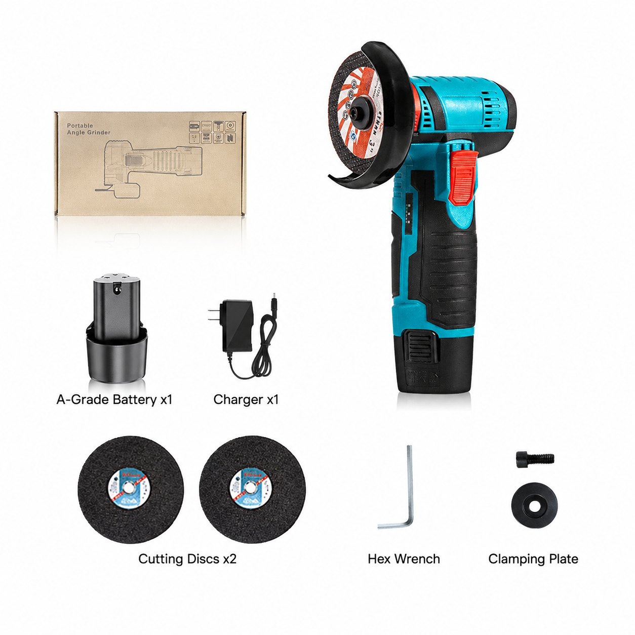 🔧✨ Cordless Mini Angle Grinder – 19500RPM, 12V, Dual Battery, Compact & Powerful!