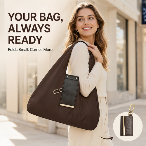 Foldable Keychain Tote Bag for Shopping & Travel