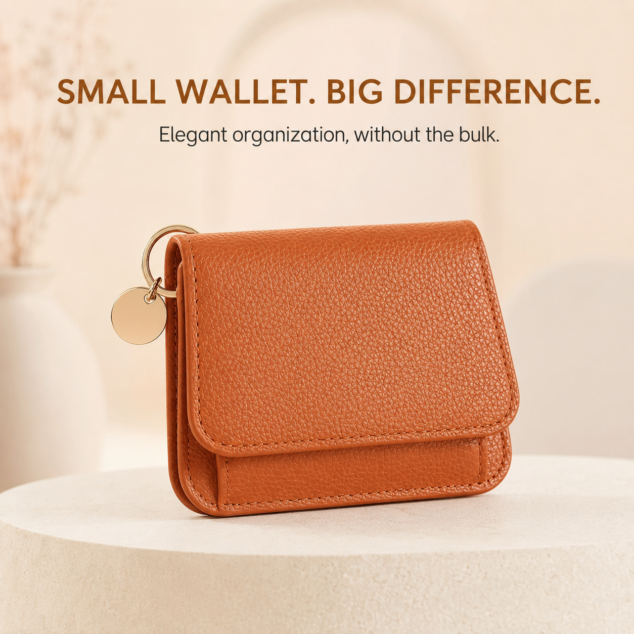 Women's Elegant Minimalist Short Slim Wallet All-match Trendy Mini 3 Bifold Purse Blocking Card Holder Money Clip ID Window Compact Coin Purse Ideal Gift