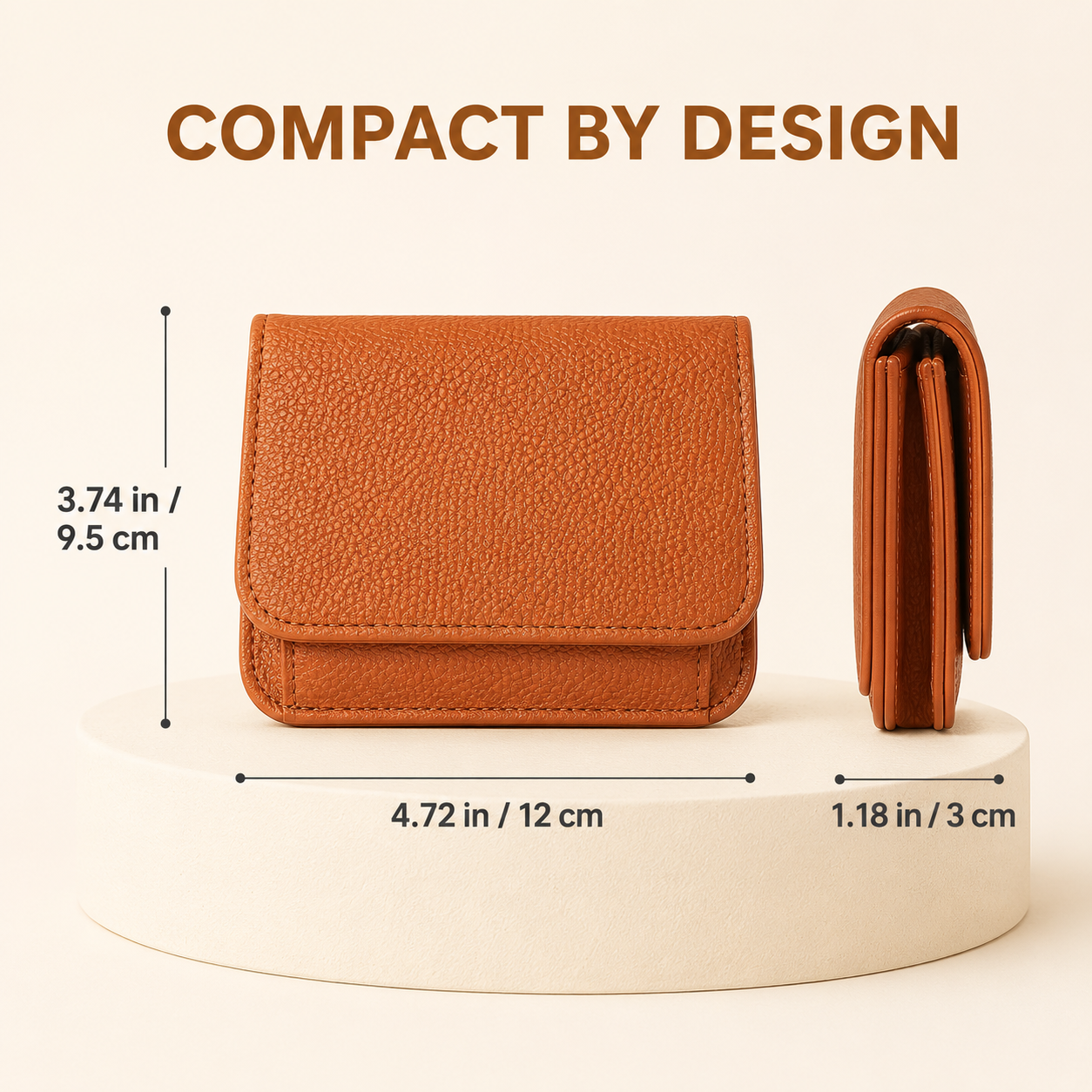 Women's Elegant Minimalist Short Slim Wallet All-match Trendy Mini 3 Bifold Purse Blocking Card Holder Money Clip ID Window Compact Coin Purse Ideal Gift