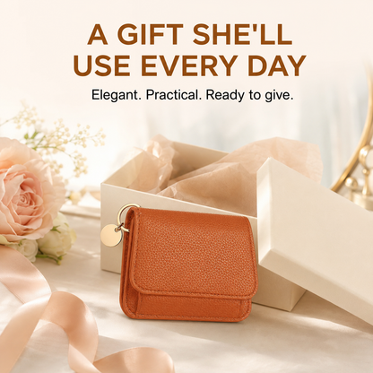 Women's Elegant Minimalist Short Slim Wallet All-match Trendy Mini 3 Bifold Purse Blocking Card Holder Money Clip ID Window Compact Coin Purse Ideal Gift