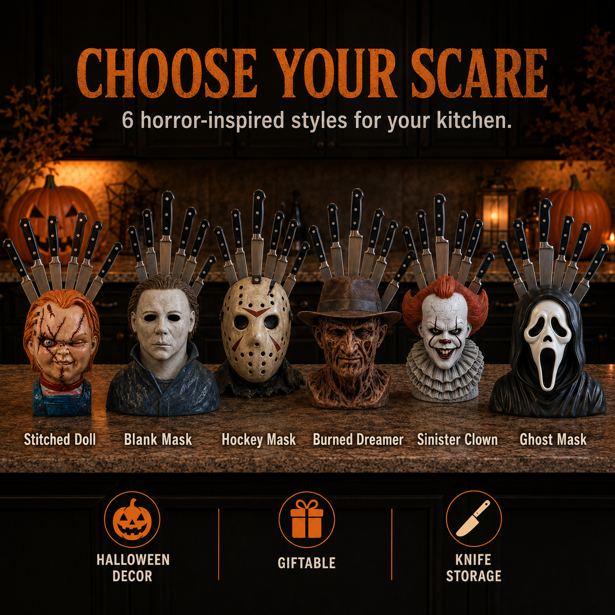 Horror Knife Blocks - HandCrafted By Me