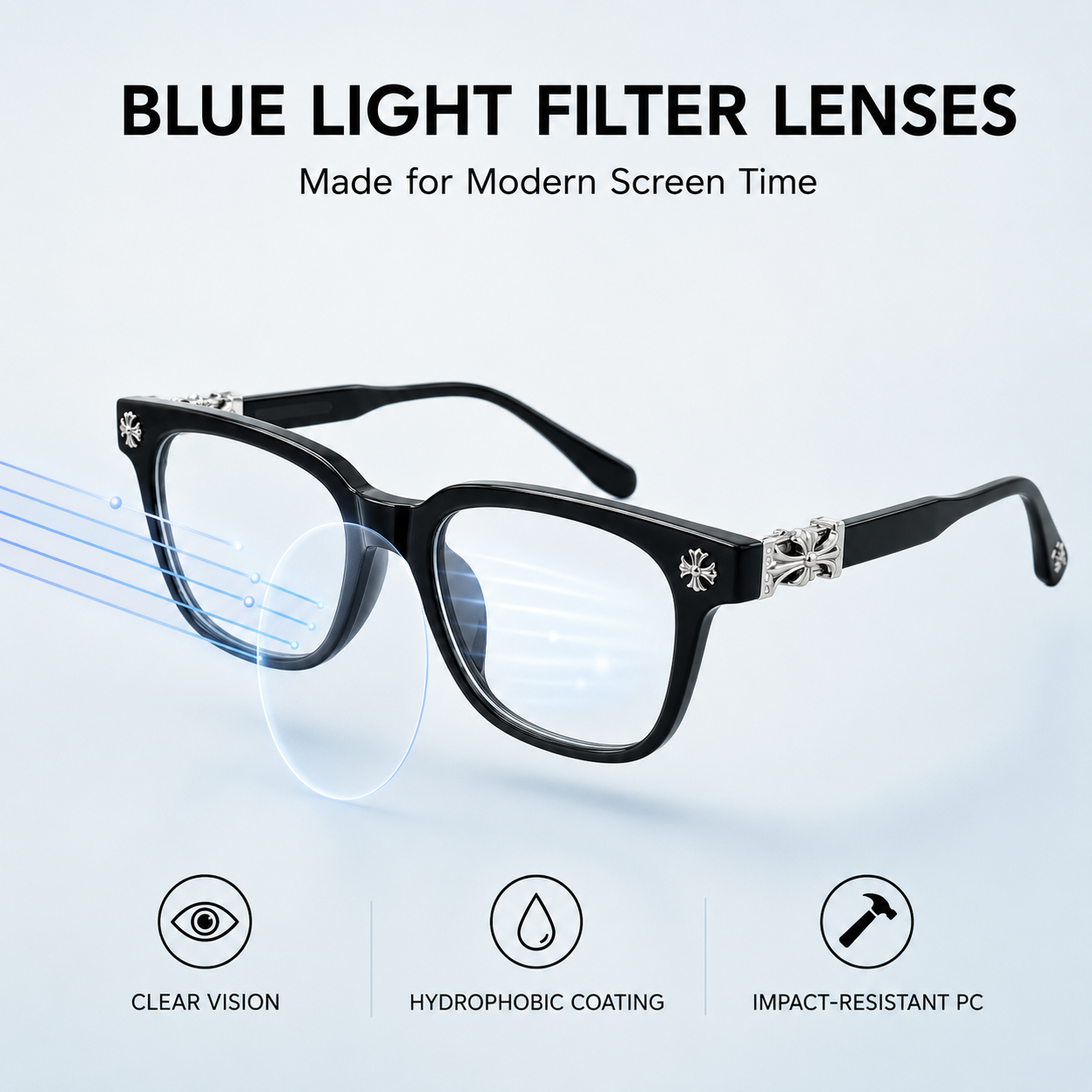 Unisex Blue Light Blocking Glasses – Modern Square Frames for Computer, Gaming & Everyday Use