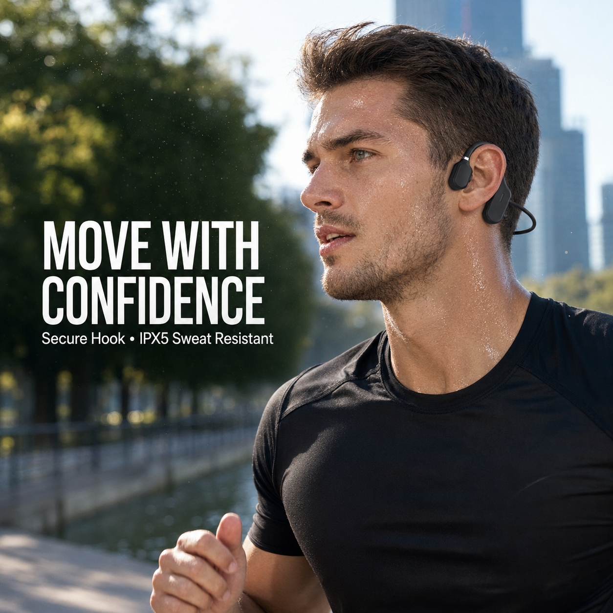 Open-Ear Bluetooth Sports Headphones | Ultra-Light Wireless Air Conduction Earbuds for Running, Hiking & Cycling