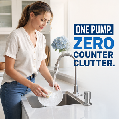 ✨Brushed Nickel Dish Soap Dispenser for Kitchen Sink, Built-in Stainless Steel Liquid Soap Pump for Countertop Sink