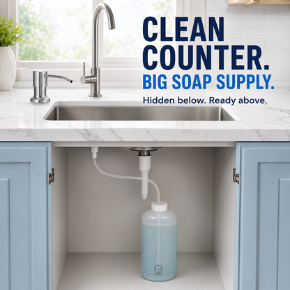 ✨Brushed Nickel Dish Soap Dispenser for Kitchen Sink, Built-in Stainless Steel Liquid Soap Pump for Countertop Sink
