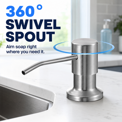 ✨Brushed Nickel Dish Soap Dispenser for Kitchen Sink, Built-in Stainless Steel Liquid Soap Pump for Countertop Sink