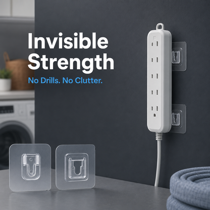 Heavy-Duty Self-Adhesive Wall Hooks | No-Drill Waterproof Mounting Hooks for Bathroom, Kitchen & Home Organization