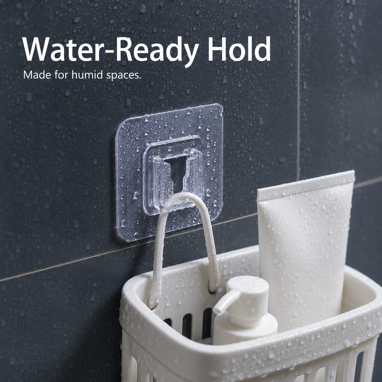 Heavy-Duty Self-Adhesive Wall Hooks | No-Drill Waterproof Mounting Hooks for Bathroom, Kitchen & Home Organization