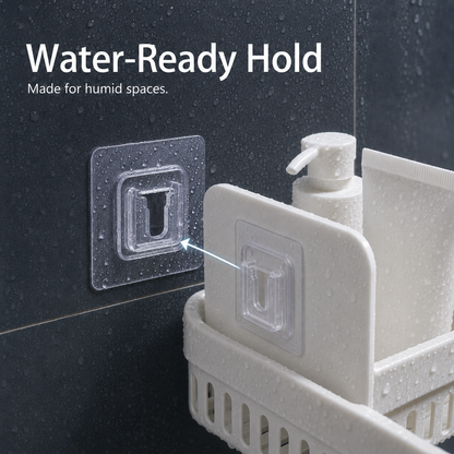 Heavy-Duty Self-Adhesive Wall Hooks | No-Drill Waterproof Mounting Hooks for Bathroom, Kitchen & Home Organization