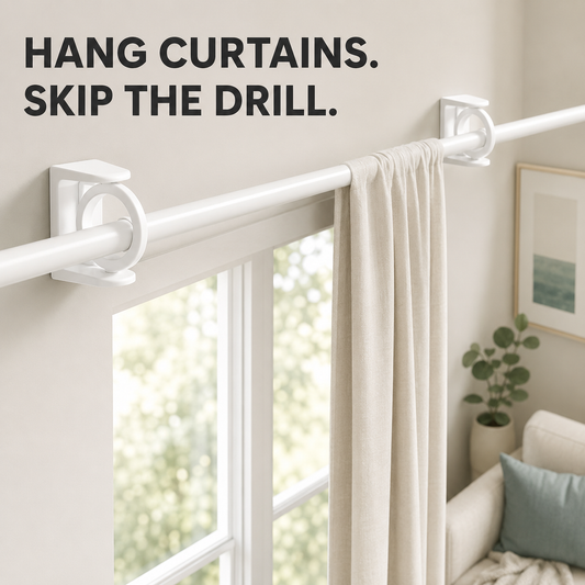 360° Rotating Adhesive Wall Holder – No-Drill Multi-Purpose Pole & Handle Organizer for Bathroom & Kitchen