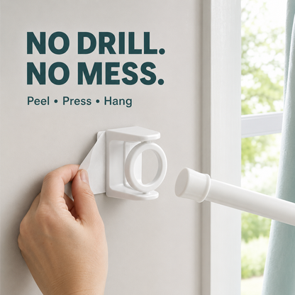 360° Rotating Adhesive Wall Holder – No-Drill Multi-Purpose Pole & Handle Organizer for Bathroom & Kitchen