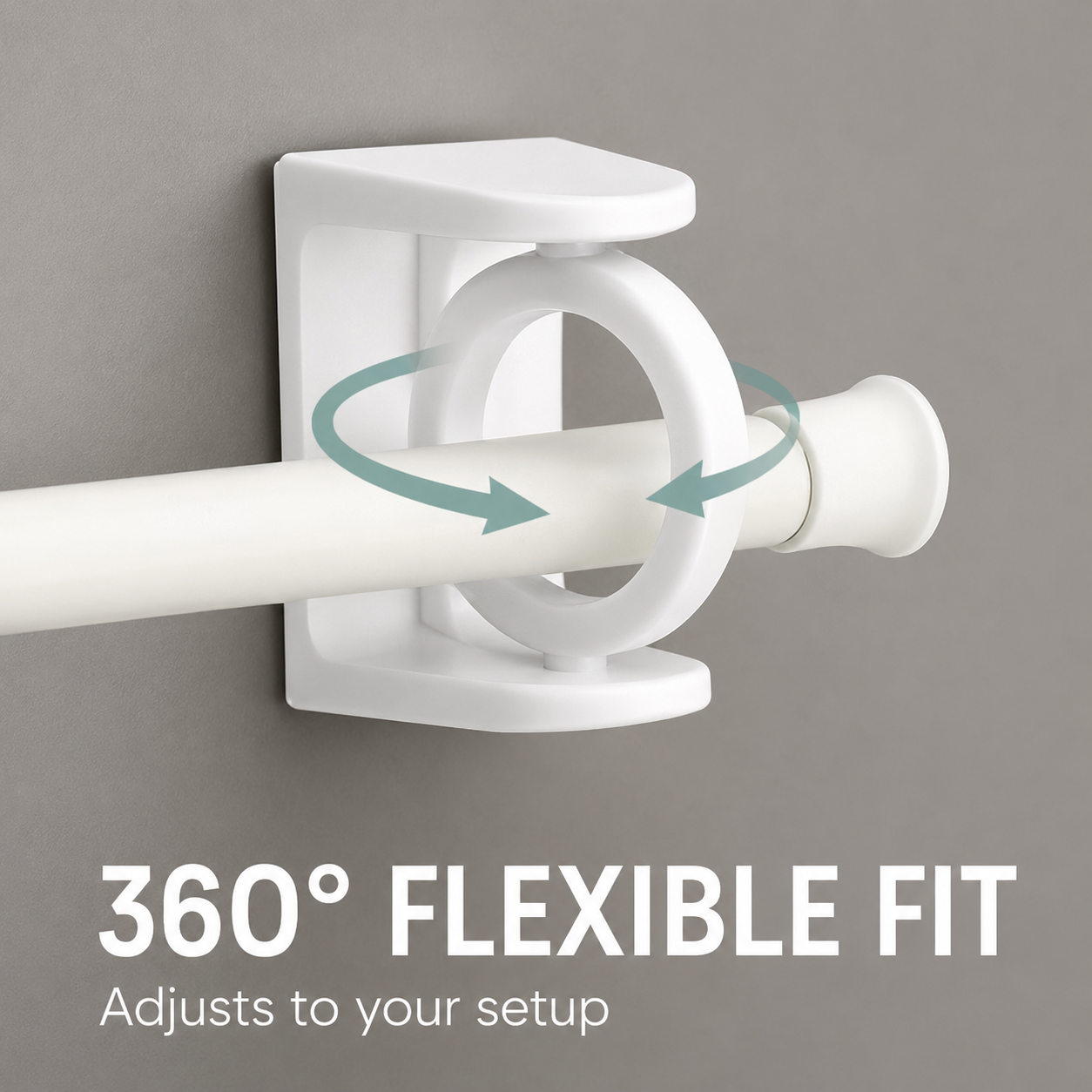 360° Rotating Adhesive Wall Holder – No-Drill Multi-Purpose Pole & Handle Organizer for Bathroom & Kitchen