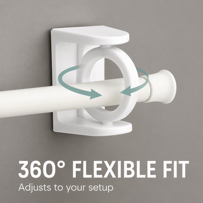 360° Rotating Adhesive Wall Holder – No-Drill Multi-Purpose Pole & Handle Organizer for Bathroom & Kitchen