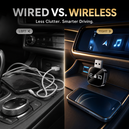 📶  2026 Upgrade 3 in 1 Screen Mirror iOS Phone, wired to wireless Carplay adapter