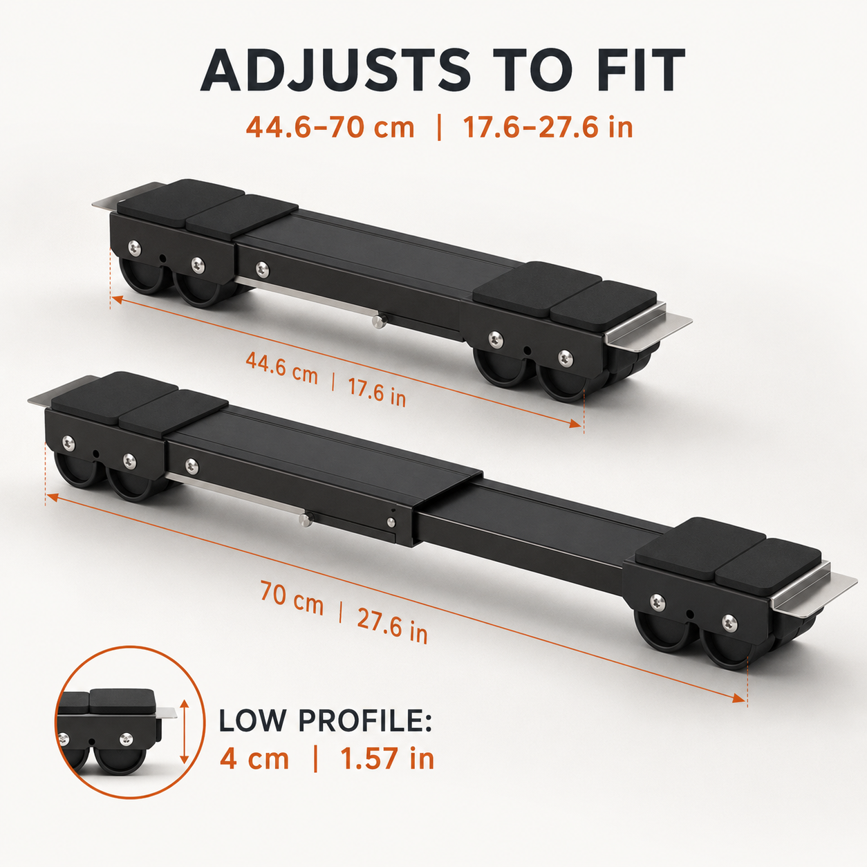 Heavy Duty Appliance Moving Dolly 2-Pack Adjustable Telescopic