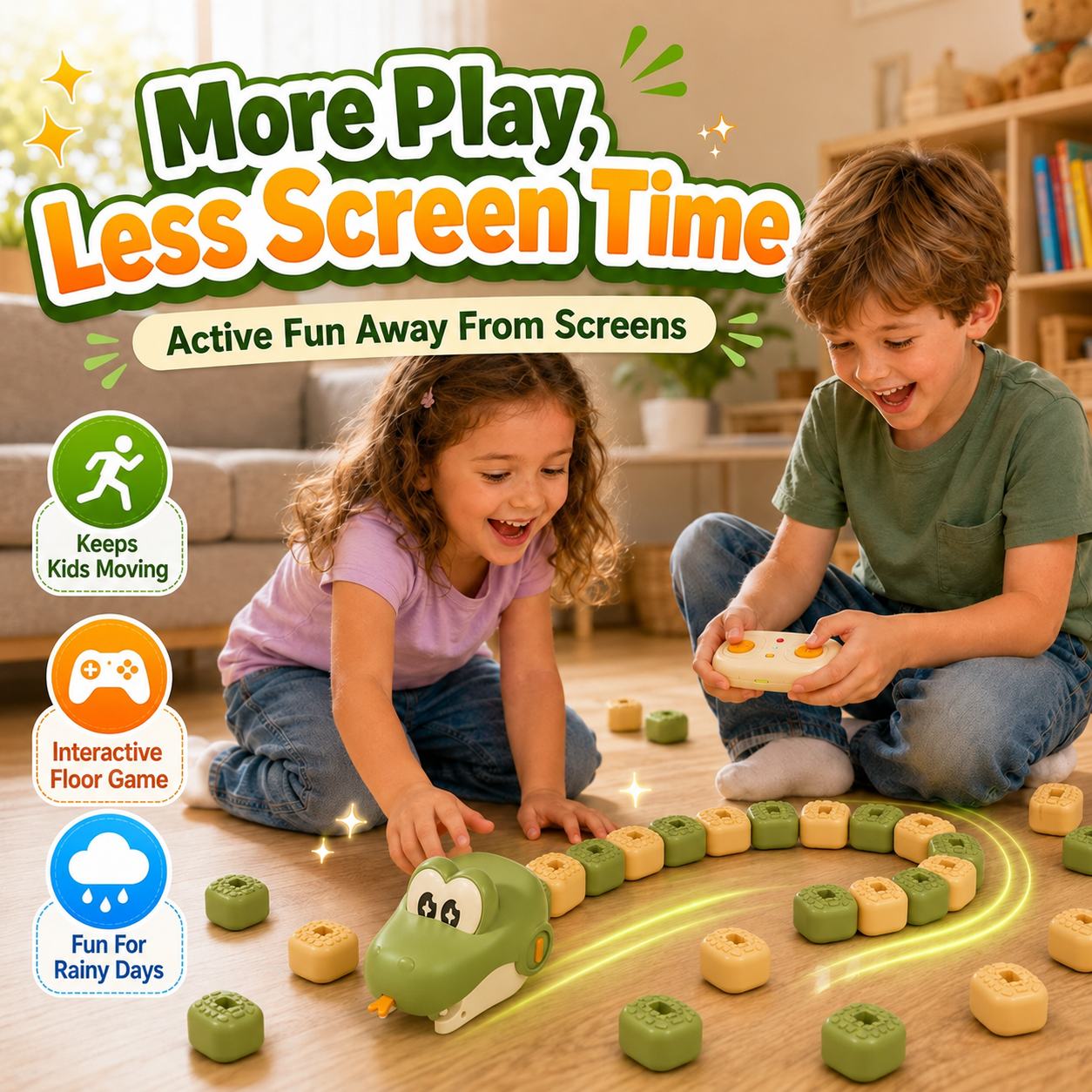 Remote Control Snake Block-Collecting Game