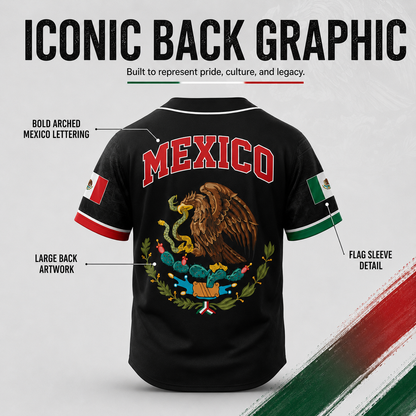 Mexican Flag Eagle Aztec Warrior Jersey - Vintage Style Sports Shirt