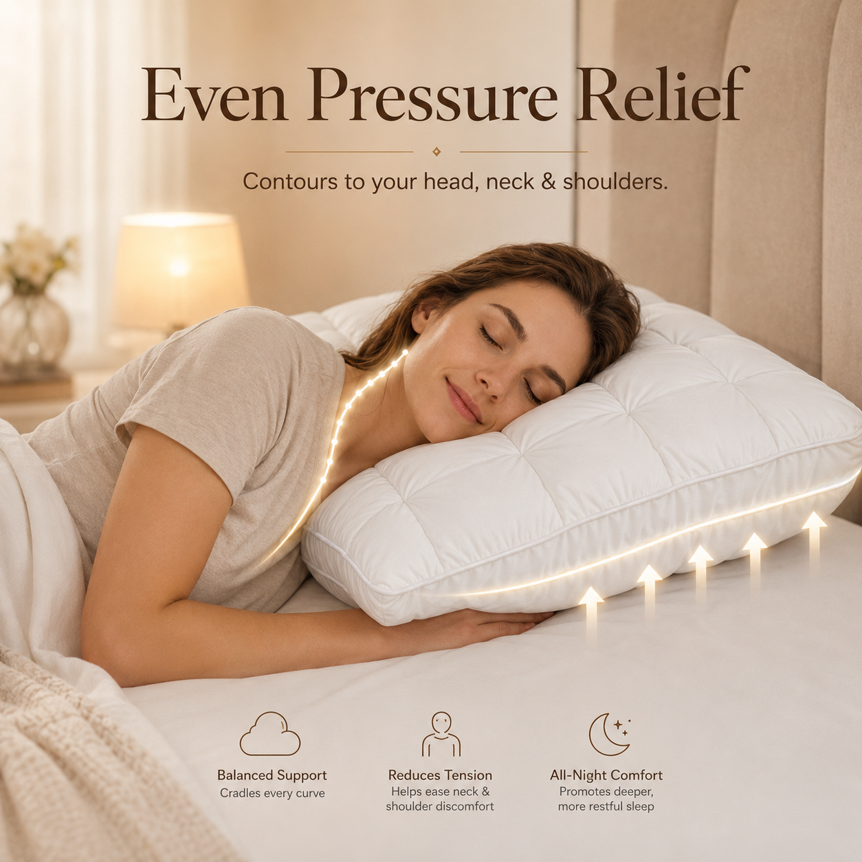 Free shipping☁️Fluffy Cloud Neck Support Pillow – Cooling Breathable Comfort for Side, Back & Stomach Sleepers 😴