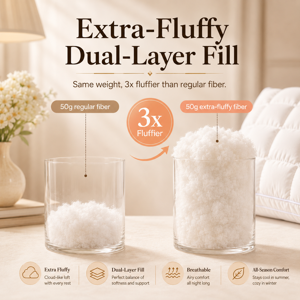 Free shipping☁️Fluffy Cloud Neck Support Pillow – Cooling Breathable Comfort for Side, Back & Stomach Sleepers 😴
