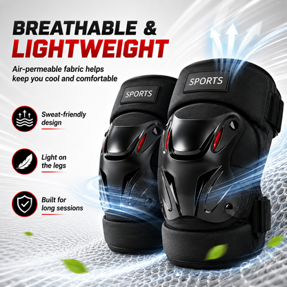 Adjustable Hard Shell Protective Knee Pads 1 Pair | Shock Absorbing Sports Knee Guards