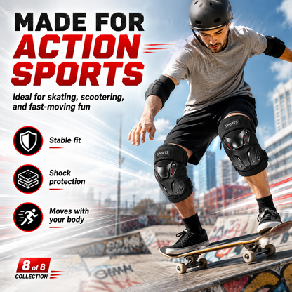 Adjustable Hard Shell Protective Knee Pads 1 Pair | Shock Absorbing Sports Knee Guards