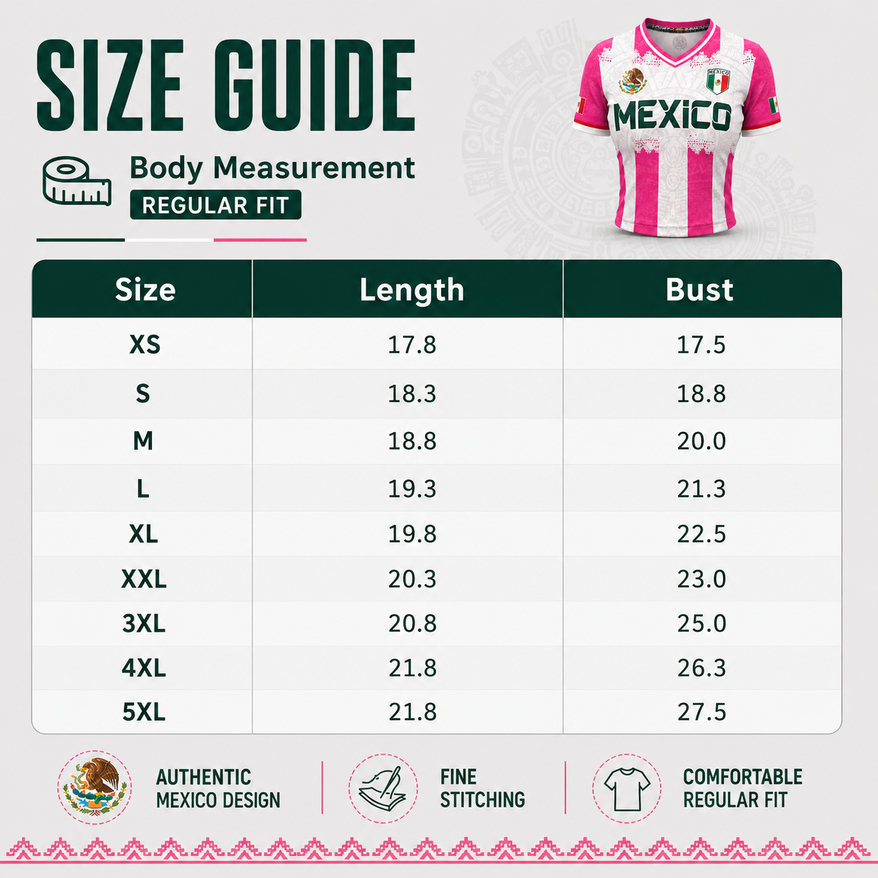 Mexico Pink Crop Jersey – Women's Aztec Soccer Top with National Flag Graphic