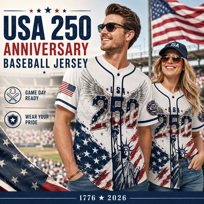 USA 250 Years Anniversary Baseball Jersey Shirt, Patriotic Liberty 1776-2026 4th of July Shirt 685168