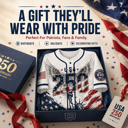 USA 250 Years Anniversary Baseball Jersey Shirt, Patriotic Liberty 1776-2026 4th of July Shirt 685168