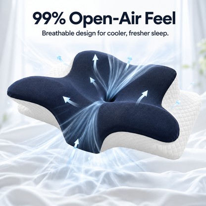 Free shipping//Butterfly Ergonomic Cooling Memory Foam Cervical Pillow, Orthopedic Neck Support Contour Pillow for Side Back Stomach Sleepers