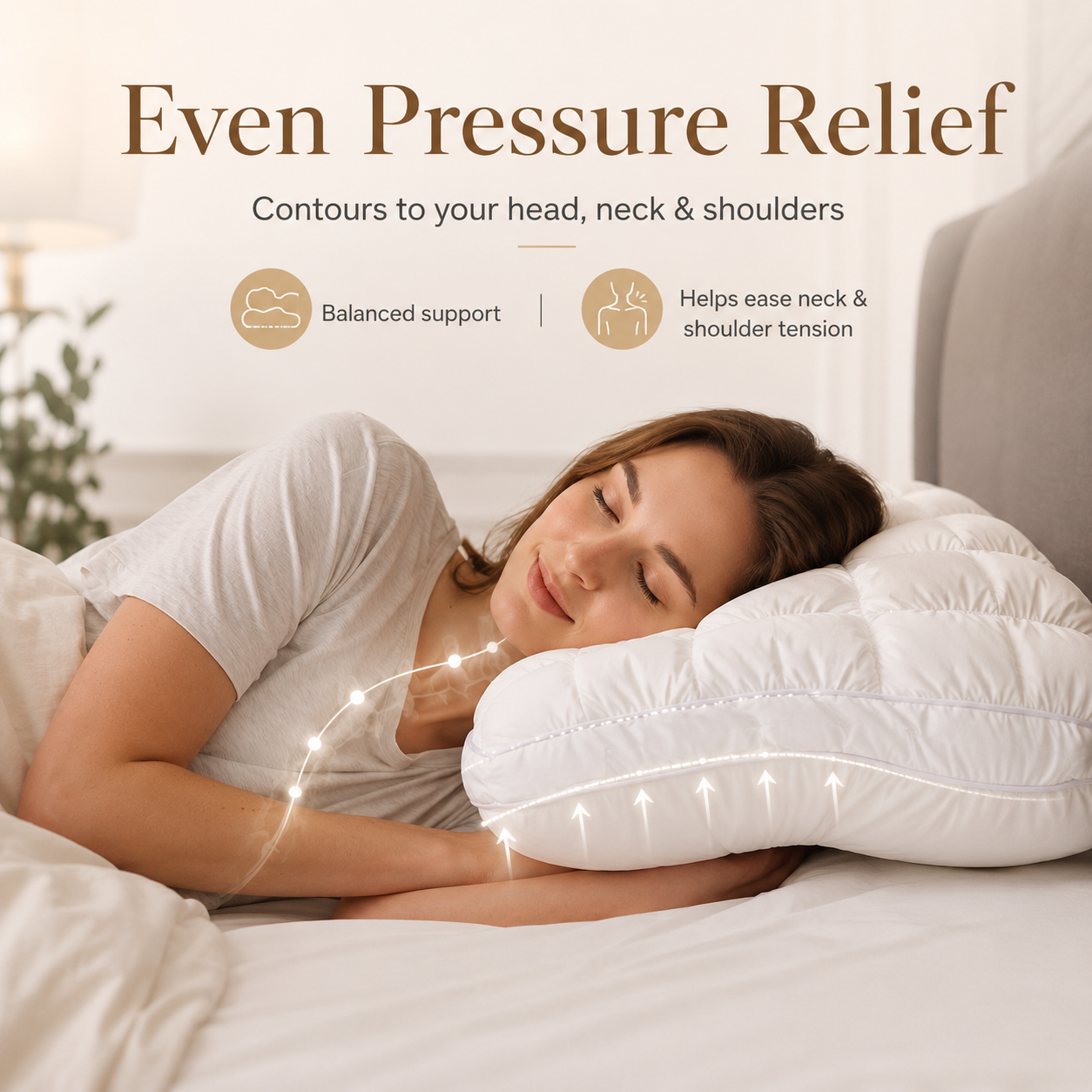 Free shipping☁️ Cloud Puff Grid Pillow – Cooling, Fluffy & No-Flat Comfort for Side & Back Sleepers 😴