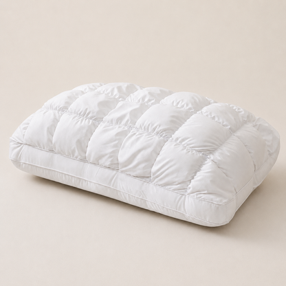 Free shipping☁️ Cloud Puff Grid Pillow – Cooling, Fluffy & No-Flat Comfort for Side & Back Sleepers 😴