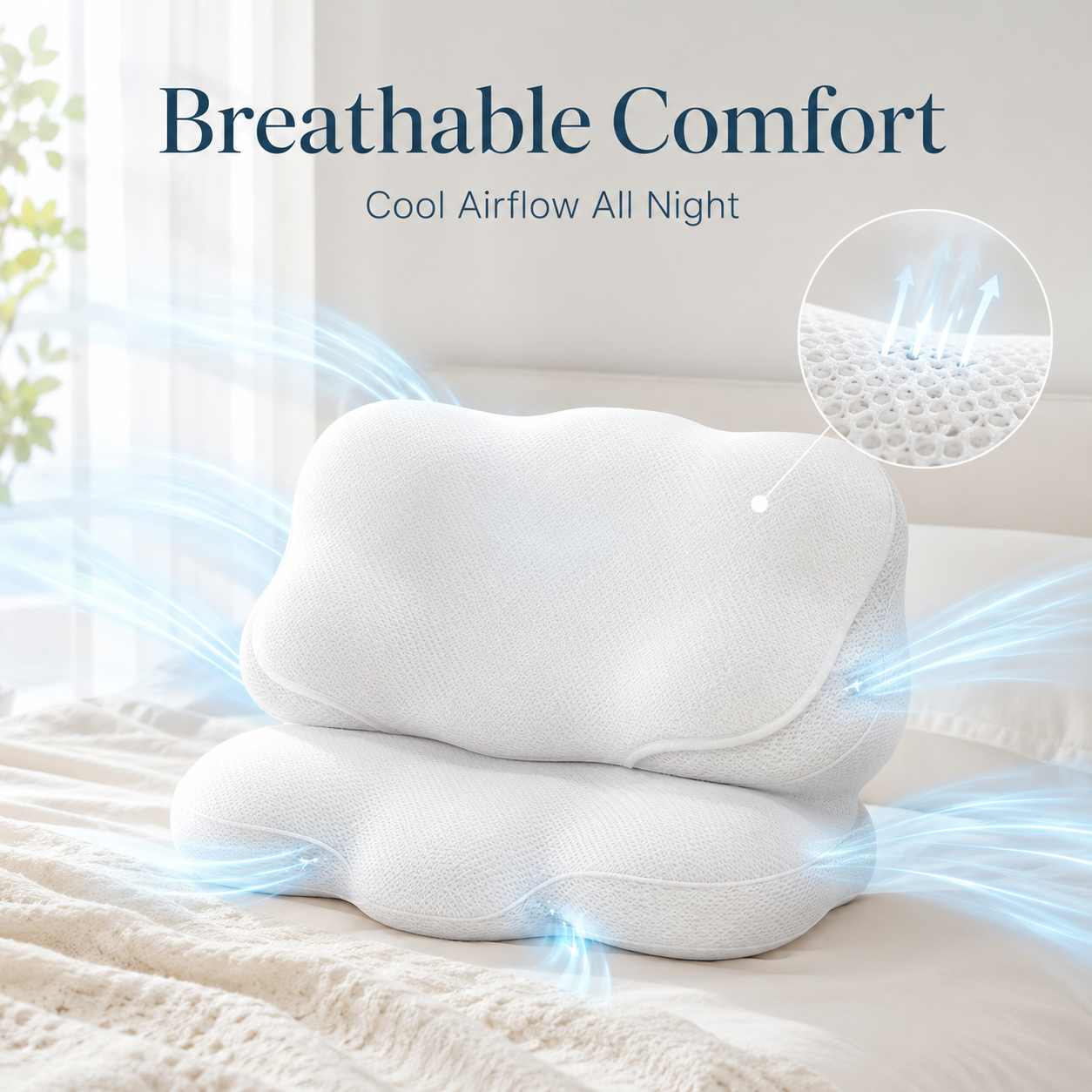 Cloud Shaped Memory Foam Pillow for Kids & Elderly, Ergonomic Cervical Pillow with Multi-Height Options, Soft Safe Pillow for Neck Pain Relief
