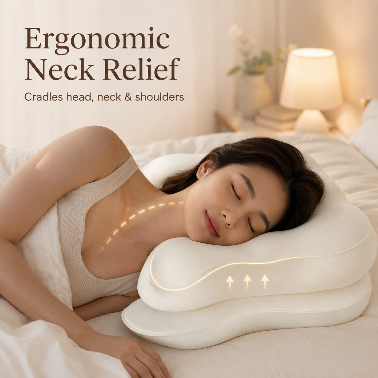Cloud Shaped Memory Foam Pillow for Kids & Elderly, Ergonomic Cervical Pillow with Multi-Height Options, Soft Safe Pillow for Neck Pain Relief