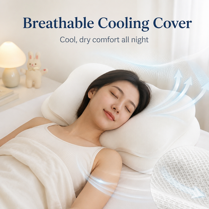 Cloud Shaped Memory Foam Pillow for Kids & Elderly, Ergonomic Cervical Pillow with Multi-Height Options, Soft Safe Pillow for Neck Pain Relief