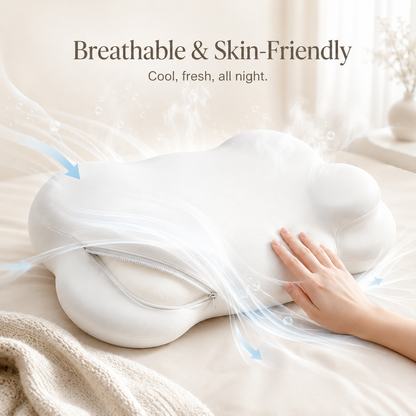 Cloud Ergonomic Memory Foam Pillow, Contour Cervical Support Pillow for Neck Pain Relief, Soft Slow Rebound Pillow for Back, Side & Stomach Sleepers