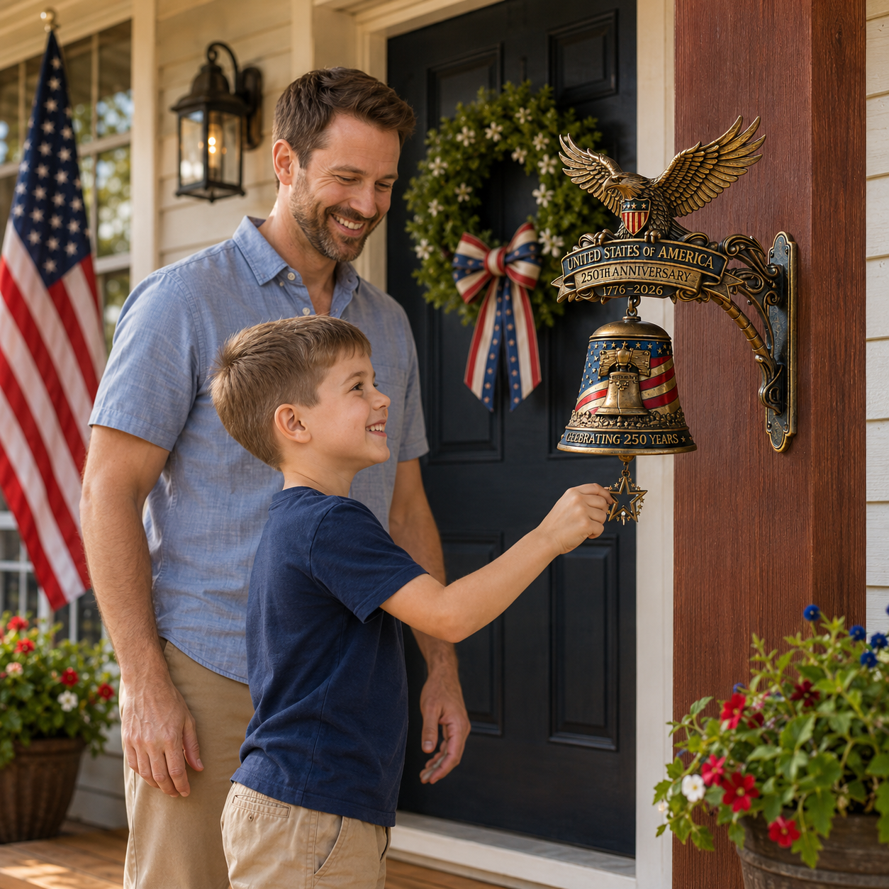 🔔American Eagle 250th Anniversary Doorbell 🇺🇸 ★Handmade, Dimensions: 8''×9''×12''★