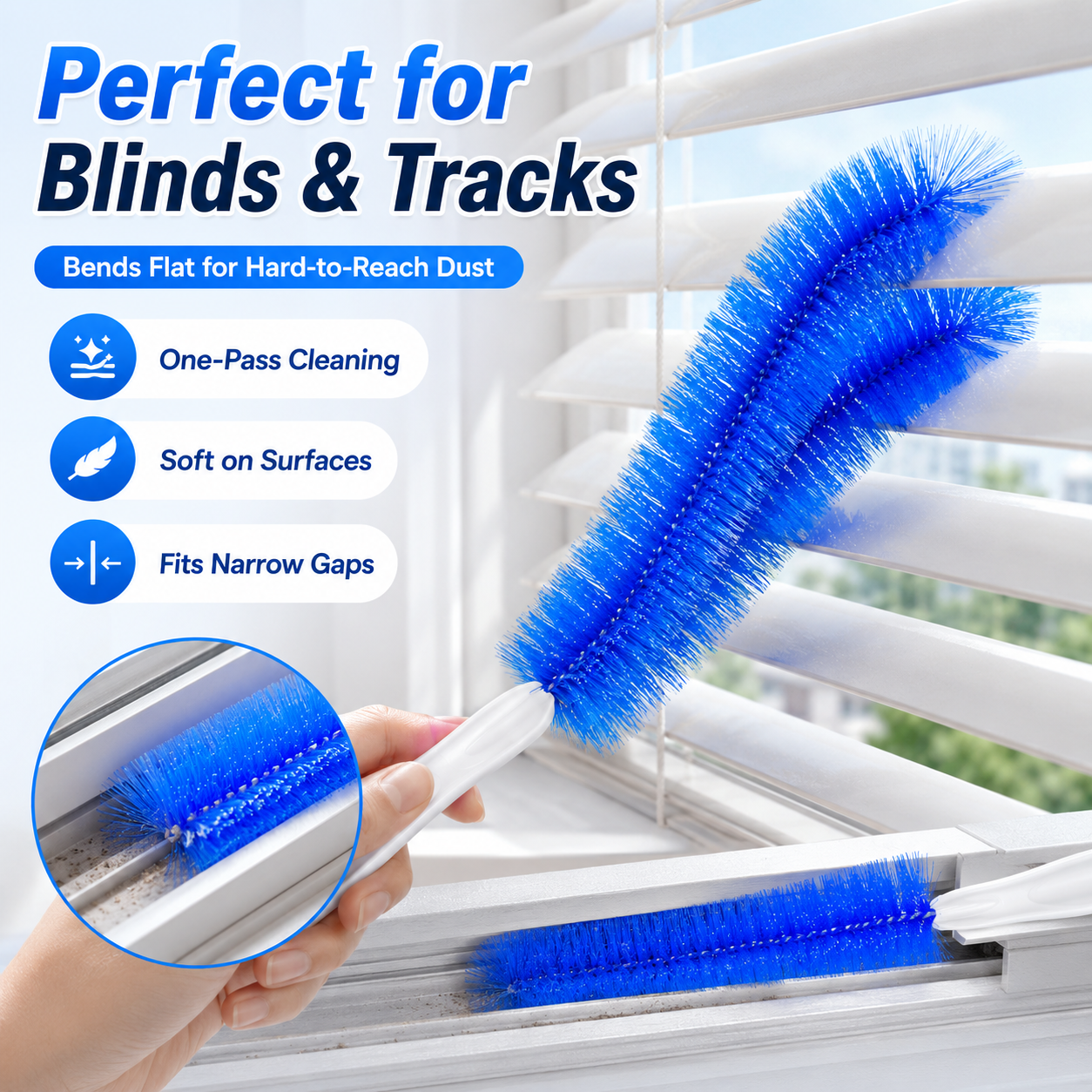 Bendable Microfiber Head,Reusable Dust Remover,Fan Cleaner Brush,Duster,Cleaner Brush,Washable,ldeal for Ceiling Fan Blades,Curtains,Air Vents,Cars Et.