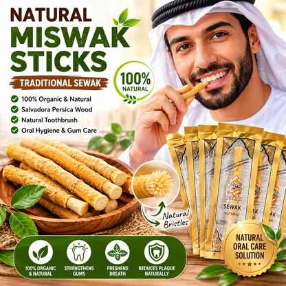 Thin Sewak Al-Falah Miswak Natural Toothbrush Sticks Oral Daily Comfort (Indvidually Wrapped)