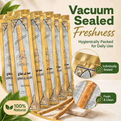 Thin Sewak Al-Falah Miswak Natural Toothbrush Sticks Oral Daily Comfort (Indvidually Wrapped)
