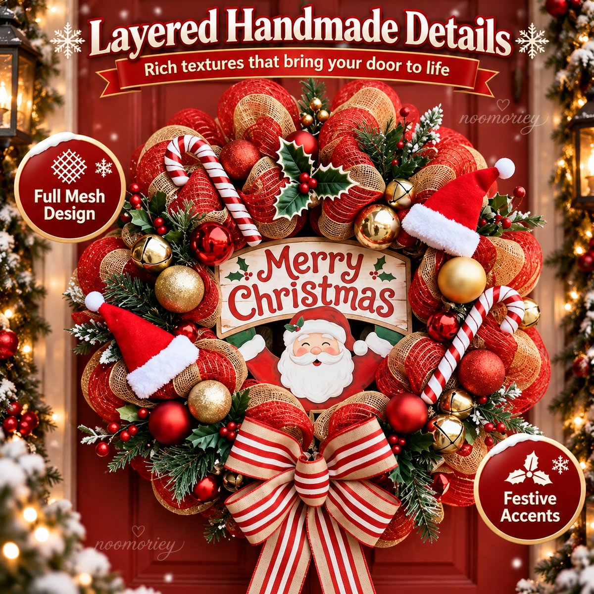 🔥49% Off Last Day-🎅 Merry Christmas Santa Wreath