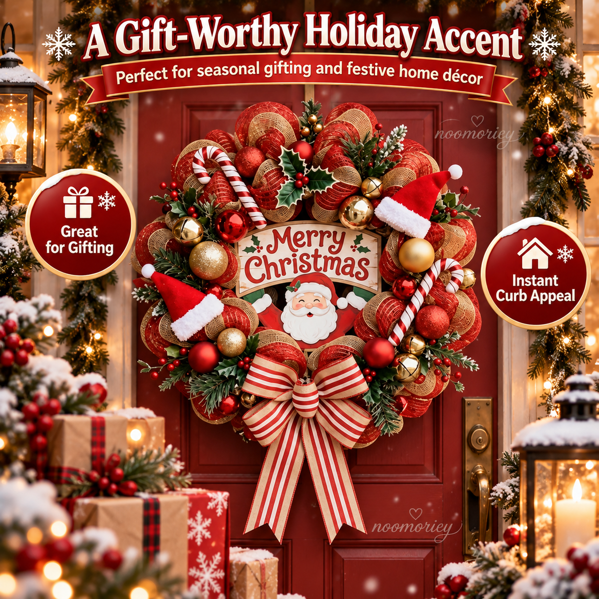 🔥49% Off Last Day-🎅 Merry Christmas Santa Wreath