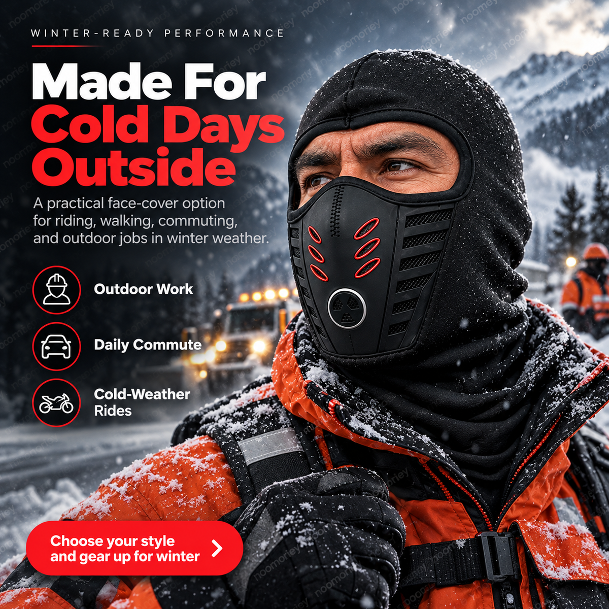 Unisex Fleece Full Face Balaclava – Windproof Winter Ski Mask