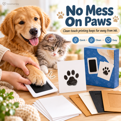 🐾 No-Mess Pet Paw Print Keepsake Kit – Clean-Touch Ink Pad Gift Set for Dogs & Cats