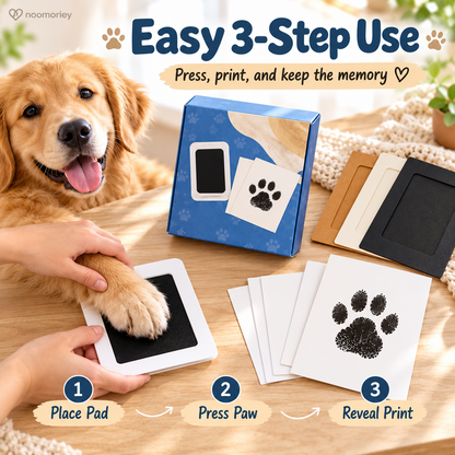 🐾 No-Mess Pet Paw Print Keepsake Kit – Clean-Touch Ink Pad Gift Set for Dogs & Cats