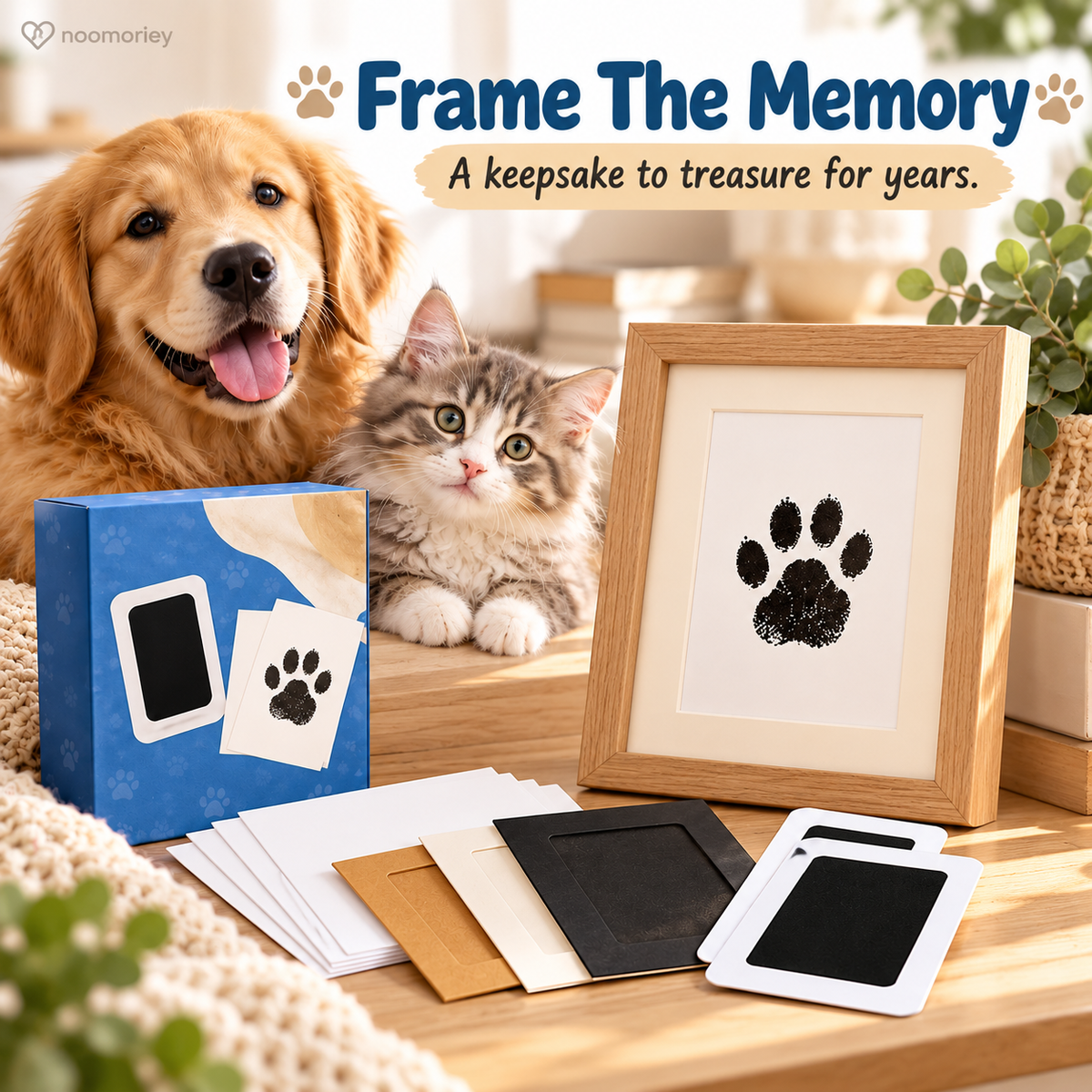 🐾 No-Mess Pet Paw Print Keepsake Kit – Clean-Touch Ink Pad Gift Set for Dogs & Cats
