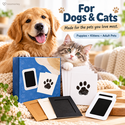 🐾 No-Mess Pet Paw Print Keepsake Kit – Clean-Touch Ink Pad Gift Set for Dogs & Cats