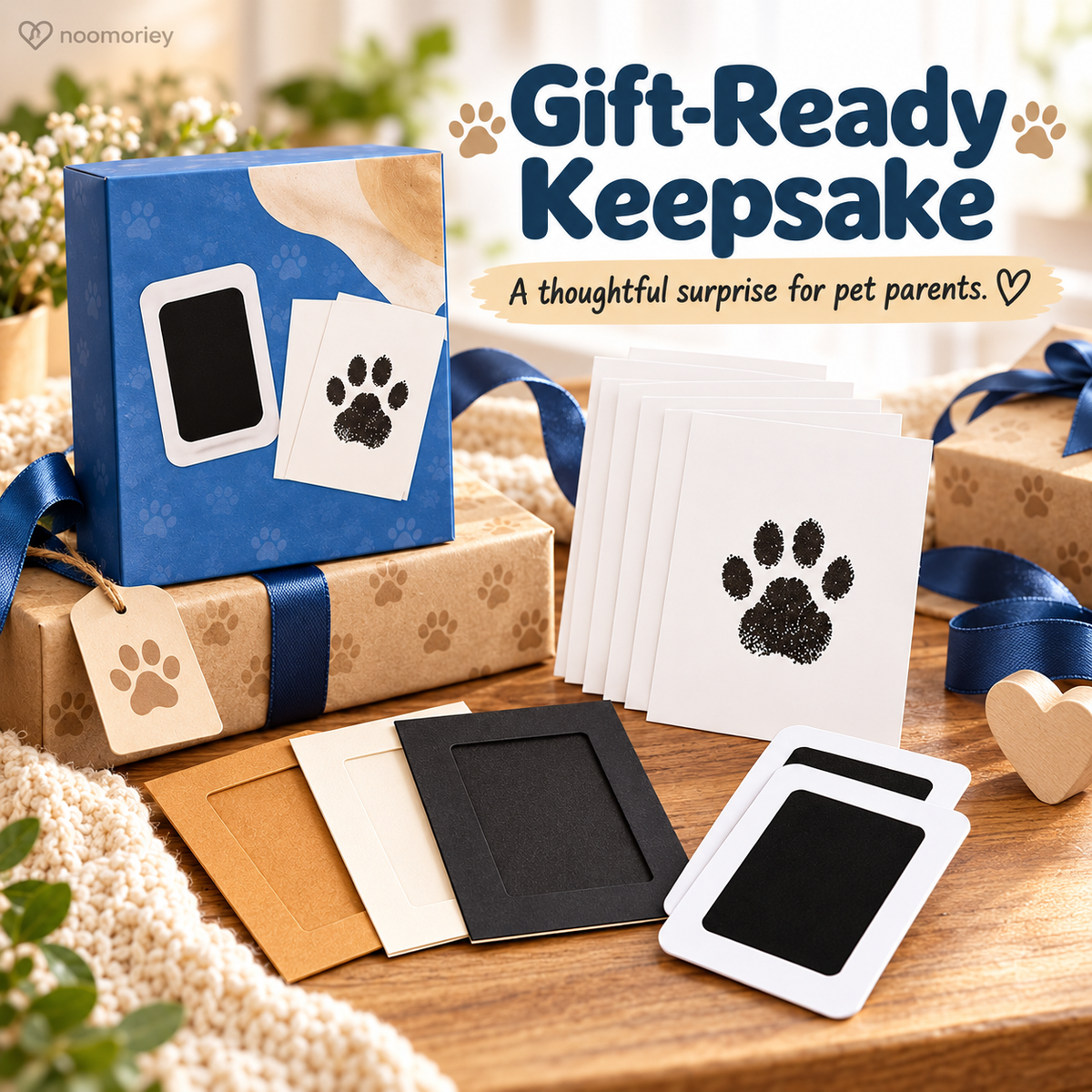 🐾 No-Mess Pet Paw Print Keepsake Kit – Clean-Touch Ink Pad Gift Set for Dogs & Cats
