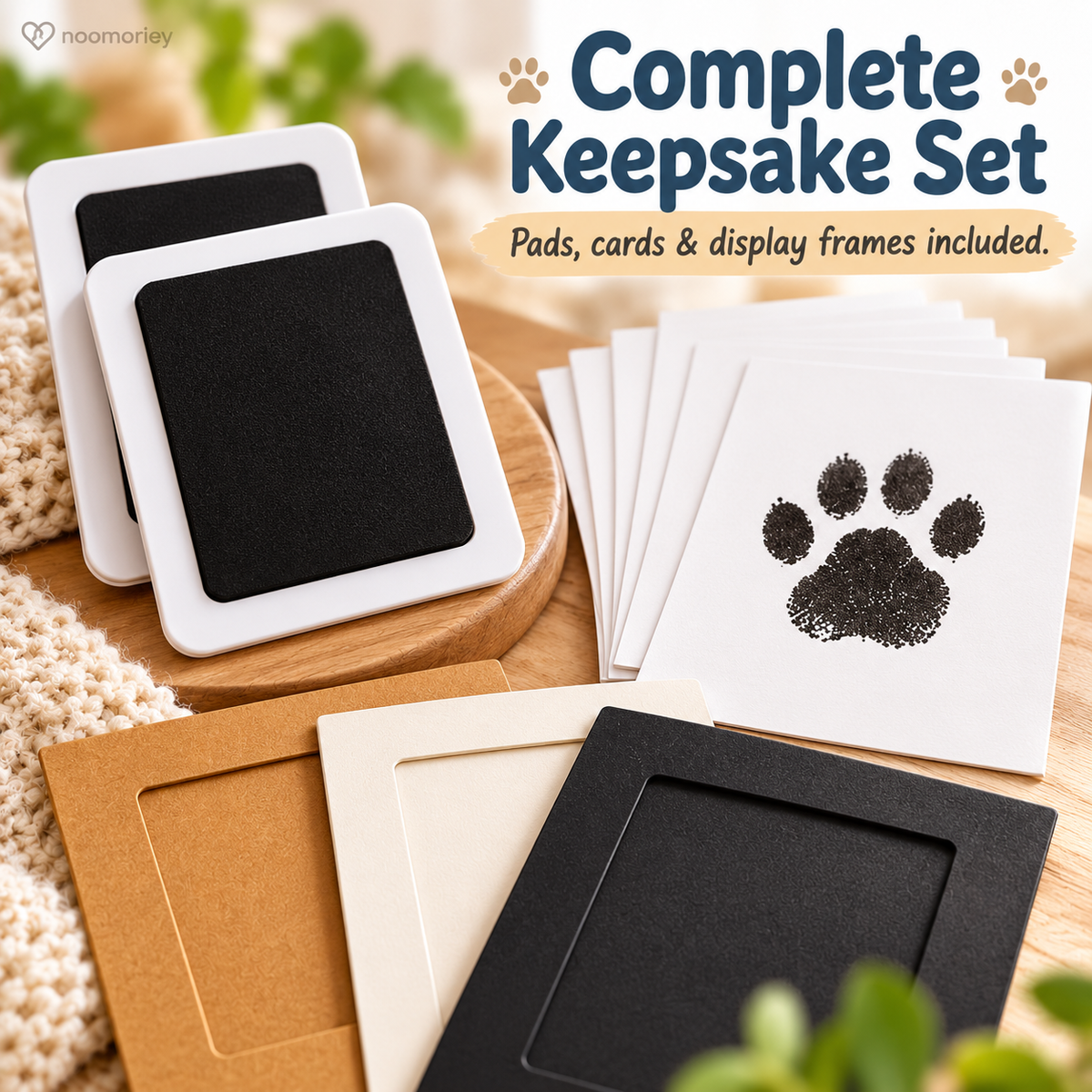 🐾 No-Mess Pet Paw Print Keepsake Kit – Clean-Touch Ink Pad Gift Set for Dogs & Cats