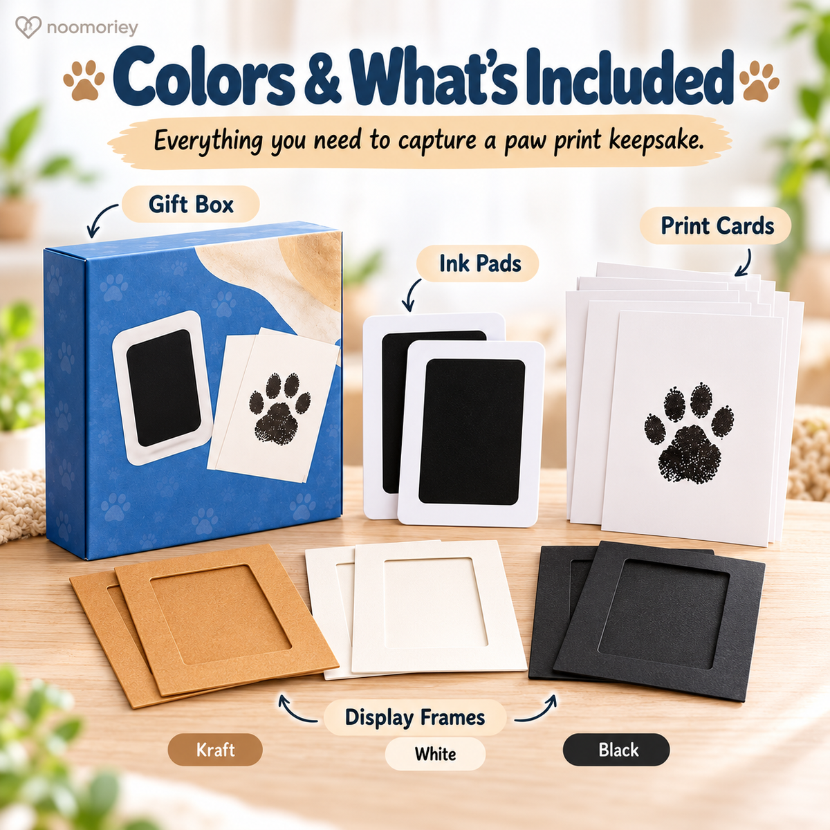 🐾 No-Mess Pet Paw Print Keepsake Kit – Clean-Touch Ink Pad Gift Set for Dogs & Cats